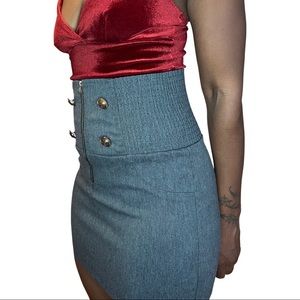 Sailor Buttoned Mini Skirt